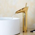 Luxury Series Qua Extended Body Hot & Cold BRASS Basin Mixer Basin Tap (Gold)