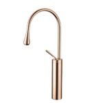 Single Lever Basin Kitchen Sink Mixer with Installation kit Drop (Rose Gold)