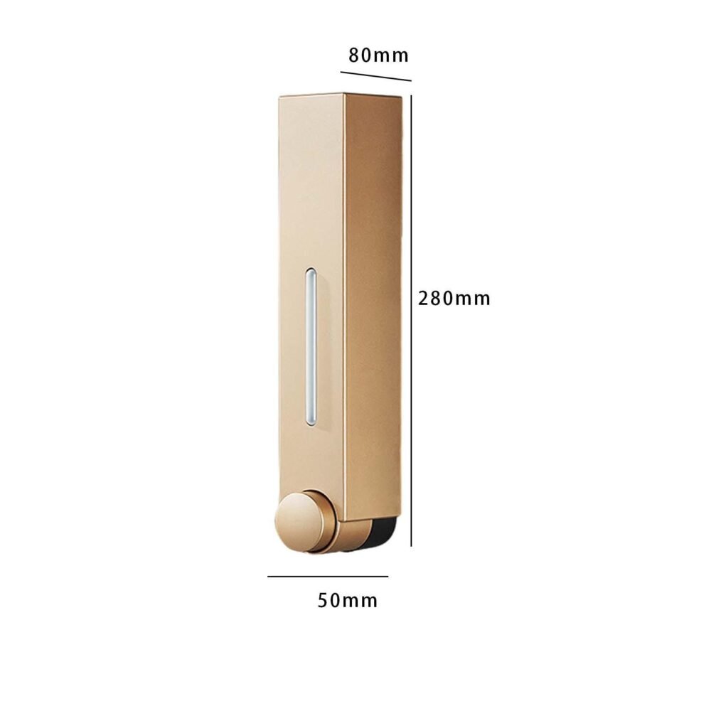 Manual Dish Soap Dispenser Wall Mounted Refillable Sturdy Convenient Lotion Container for Home, Bathroom, Kitchen, Restaurant, Single Head (gold) 400 ml - Image 2