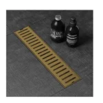 Luxury PVD Coating Shower Drain Channel PREMIUM QUALITY SS 304 GRADE | 16 x 4 Inch Waste Water Floor Drain Channel with Cockroach Trap & Side Hole