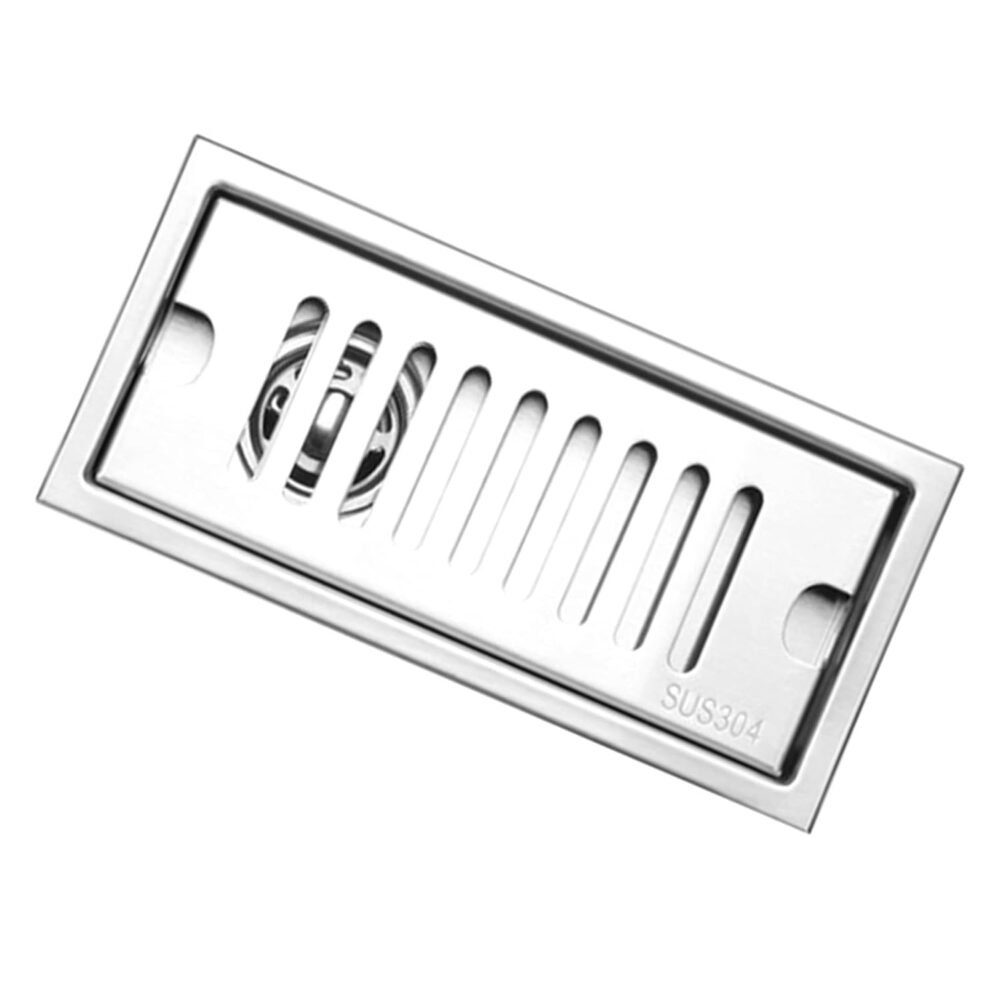 Vertical Shower Drain Channel | 16× 4 Inches | 304 Stainless Steel Shower Water Drain Channel | Floor Drain Jali with Collar | Side Hole - 48"