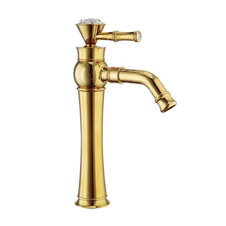 BRASS Single Lever Copper Basin Mixer Table Mounted with 2 Braided Connection Pipes 450 mm Without Pop-up (Black Diamond, 28 cm) - gold